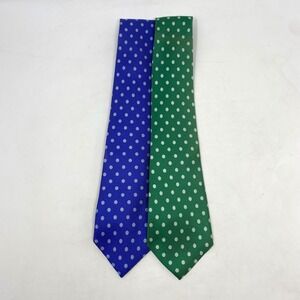 Vtg Polo by Ralph Lauren LOT of 2 Ties Mens 100% Silk Necktie Made USA Polka Dot